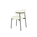 Jídelní židle Metz Bílé bouclé s černou podnoží Mahom