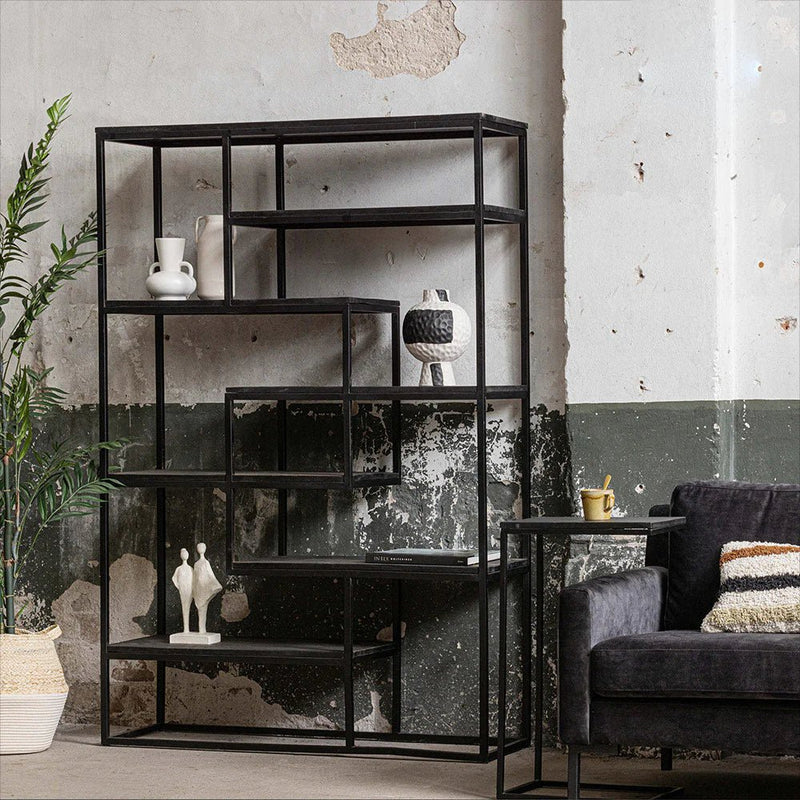 Polička z mangového dřeva Chicago Black 80 cm Mahom