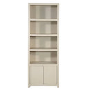 Nástěnná skříň z mangového dřeva Phoenix 80 cm krémová Mahom (4 otevřené přihrádky, 2 dvířka)