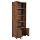 Nástěnná skříň z mangového dřeva Phoenix 80 cm ořech Mahom (4 otevřené přihrádky, 2 dvířka)