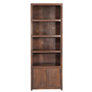 Nástěnná skříň z mangového dřeva Phoenix 80 cm ořech Mahom (4 otevřené přihrádky, 2 dvířka)