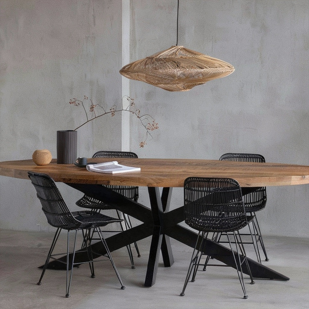 Mangohouten Eettafel Tulsa Ovaal 180×100 cm Mahom - Mangohoutonline