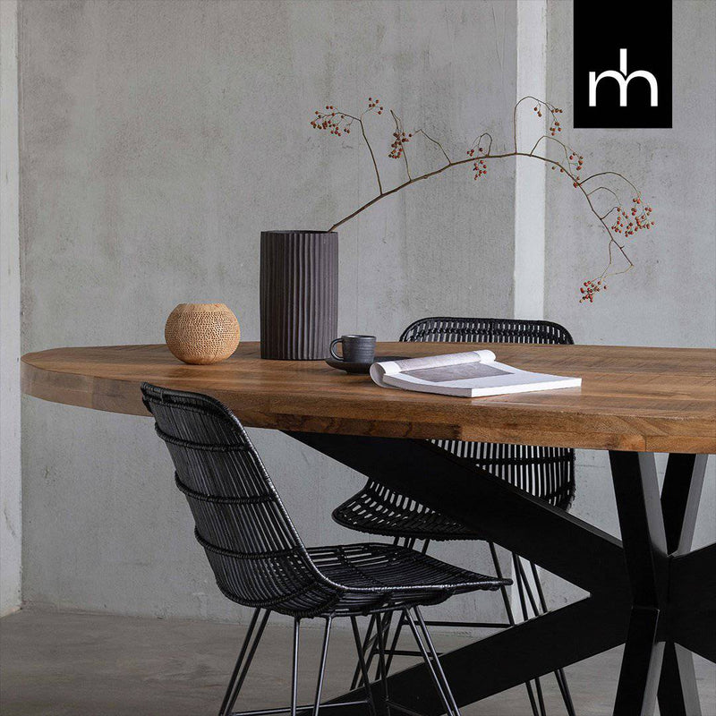 Mangohouten Eettafel Tulsa Ovaal 300 x 130 cm Mahom - Mangohoutonline