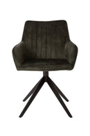 Jídelní židle Cannes Tmavě zelená s černou podnoží Mahom