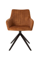 Jídelní židle Cannes Cognac s černou základnou Mahom