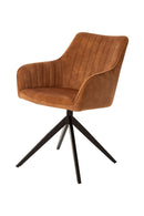 Jídelní židle Cannes Cognac s černou základnou Mahom