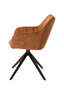 Jídelní židle Cannes Cognac s černou základnou Mahom