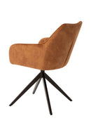 Jídelní židle Cannes Cognac s černou základnou Mahom