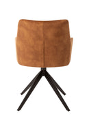 Jídelní židle Cannes Cognac s černou základnou Mahom