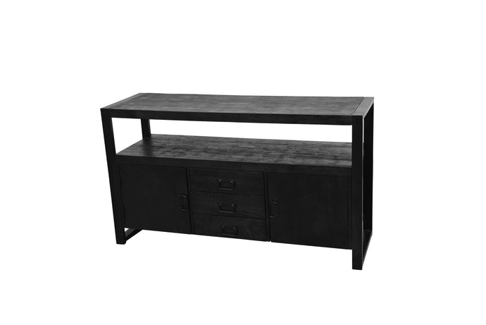 Komoda z mangového dřeva Pittsburgh Black 140 cm Mahom