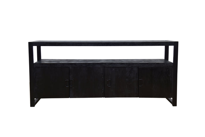 Komoda z mangového dřeva Pittsburgh Black 180 cm Mahom