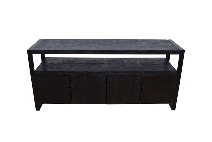 Komoda z mangového dřeva Pittsburgh Black 180 cm Mahom
