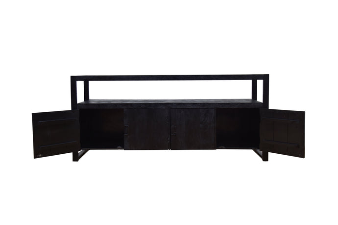 Komoda z mangového dřeva Pittsburgh Black 180 cm Mahom