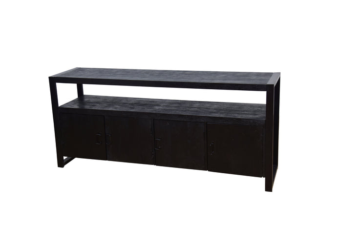 Komoda z mangového dřeva Pittsburgh Black 180 cm Mahom
