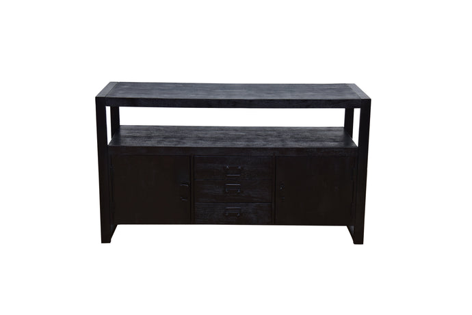 Komoda z mangového dřeva Pittsburgh Black 140 cm Mahom