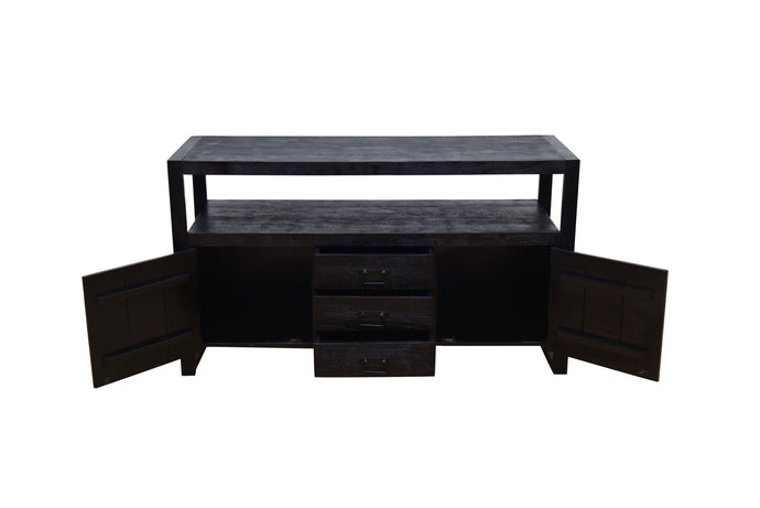 Komoda z mangového dřeva Pittsburgh Black 140 cm Mahom
