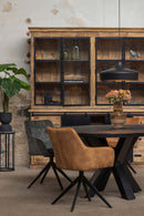 Příborník z mangového dřeva s dvojitými rovnými dvířky Denver 200 cm Mahom