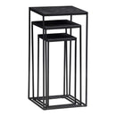 Příruční stolek z mangového dřeva Dayton Black (sada 3 ks) Mahom