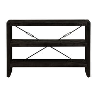 Knihovna z mangového dřeva Minneapolis Black 120 cm nízká Mahom