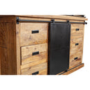 Príborník z mangového dreva Denver 160x220 cm jednodverový rovný Mahom