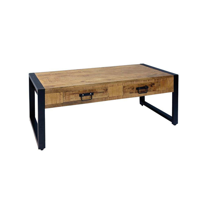 Mangohouten Salontafel Atlanta 120 cm met 2 lades Mahom - Mangohoutonline