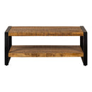 Konferenční stolek z mangového dřeva Atlanta dvouvrstvý 110 cm Mahom