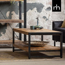 Konferenční stolek z mangového dřeva Atlanta dvouvrstvý 110 cm Mahom