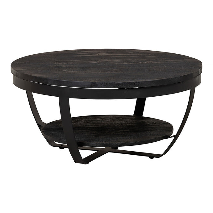 Konferenční stolek z mangového dřeva Bakersfield Black 90 cm Mahom
