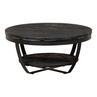 Konferenční stolek z mangového dřeva Bakersfield Black 90 cm Mahom