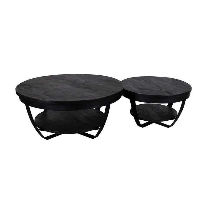 Konferenční stolek z mangového dřeva Bakersfield Black 65 cm Mahom