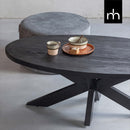 Konferenční stolek z mangového dřeva Mesa Black oválný Mahom