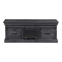 Konferenčný stolík z mangového dreva Portland Black 120 cm 4 zásuvky Mahom