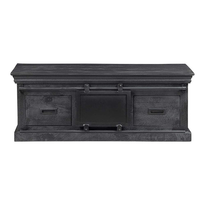 Konferenčný stolík z mangového dreva Portland Black 120 cm 4 zásuvky Mahom