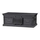 Konferenčný stolík z mangového dreva Portland Black 120 cm 4 zásuvky Mahom