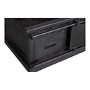 Konferenčný stolík z mangového dreva Portland Black 120 cm 4 zásuvky Mahom