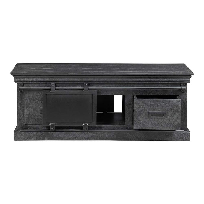 Konferenčný stolík z mangového dreva Portland Black 120 cm 4 zásuvky Mahom