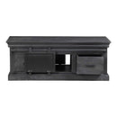 Konferenčný stolík z mangového dreva Portland Black 120 cm 4 zásuvky Mahom