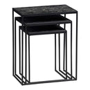 Konferenční stolky z mangového dřeva Dayton Black sada 3 ks Mahom