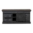 TV skříňka z mangového dřeva Portland Black 120 cm Mahom