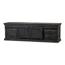TV skříňka z mangového dřeva Portland Black 160 cm Mahom