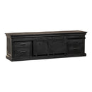TV skříňka z mangového dřeva Portland Black 240 cm Mahom