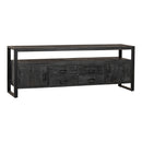 TV nábytek z mangového dřeva Seattle Black 220 cm Mahom