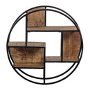 Nástenný stojan z mangového dreva 60 cm okrúhly Mahom