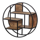 Nástenný stojan z mangového dreva 60 cm okrúhly Mahom