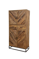 Nástěnná skříňka z mangového dřeva se dvěma zásuvkami a 4 dvířky Reno 100 cm Mahom