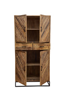 Nástěnná skříňka z mangového dřeva se dvěma zásuvkami a 4 dvířky Reno 100 cm Mahom