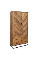 Nástěnná skříňka z mangového dřeva se čtyřmi zásuvkami a 2 dvířky Reno 100 cm Mahom