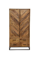 Nástěnná skříňka z mangového dřeva se čtyřmi zásuvkami a 2 dvířky Reno 100 cm Mahom