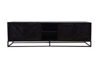 TV skříňka z mangového dřeva Reno Black 200 cm Mahom