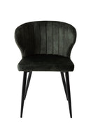 Jídelní židle Lyon Tmavě zelená s černou podnoží Mahom